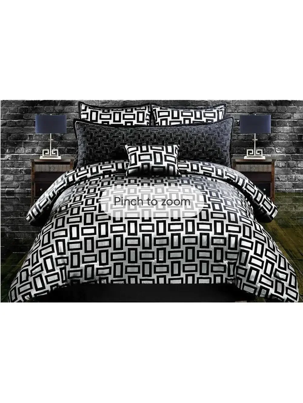 $169 Luxury Bedding King 5 Piece Comforter Set Gray/Black